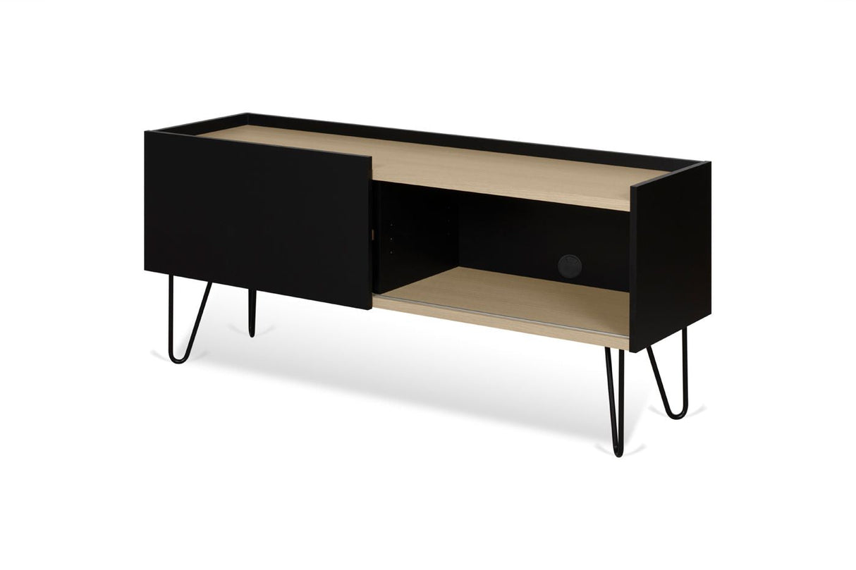 Theme Home Nina Table - Light Oak Veneer/Matte Black