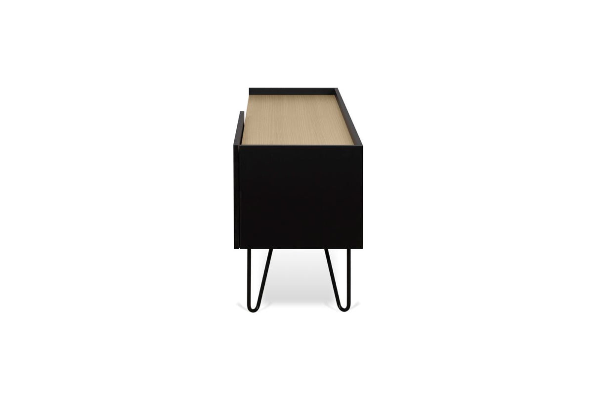 Theme Home Nina Table - Light Oak Veneer/Matte Black