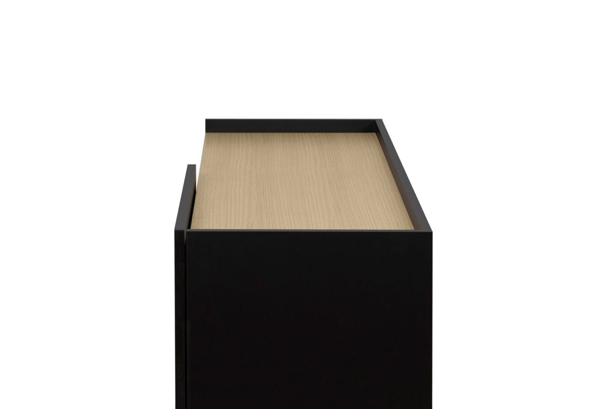 Theme Home Nina Table - Light Oak Veneer/Matte Black