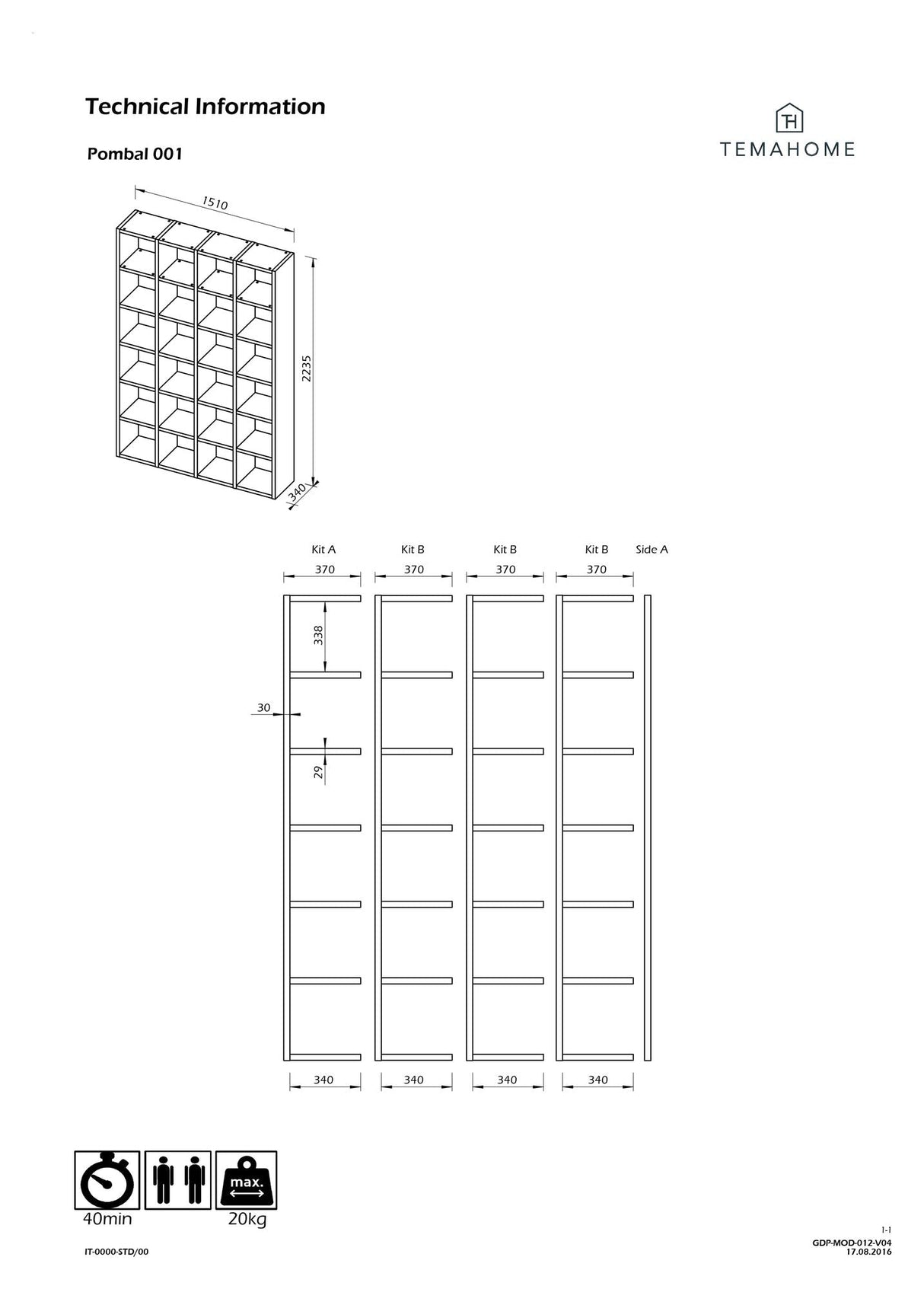 Theme Home Pombal Shelf - White