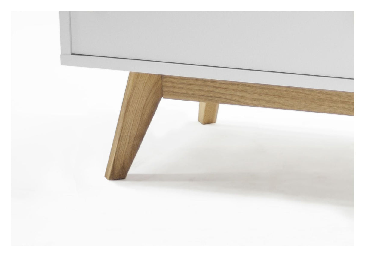 Tenzo - Bess Sideboard, W -skuffer, eik, hvit