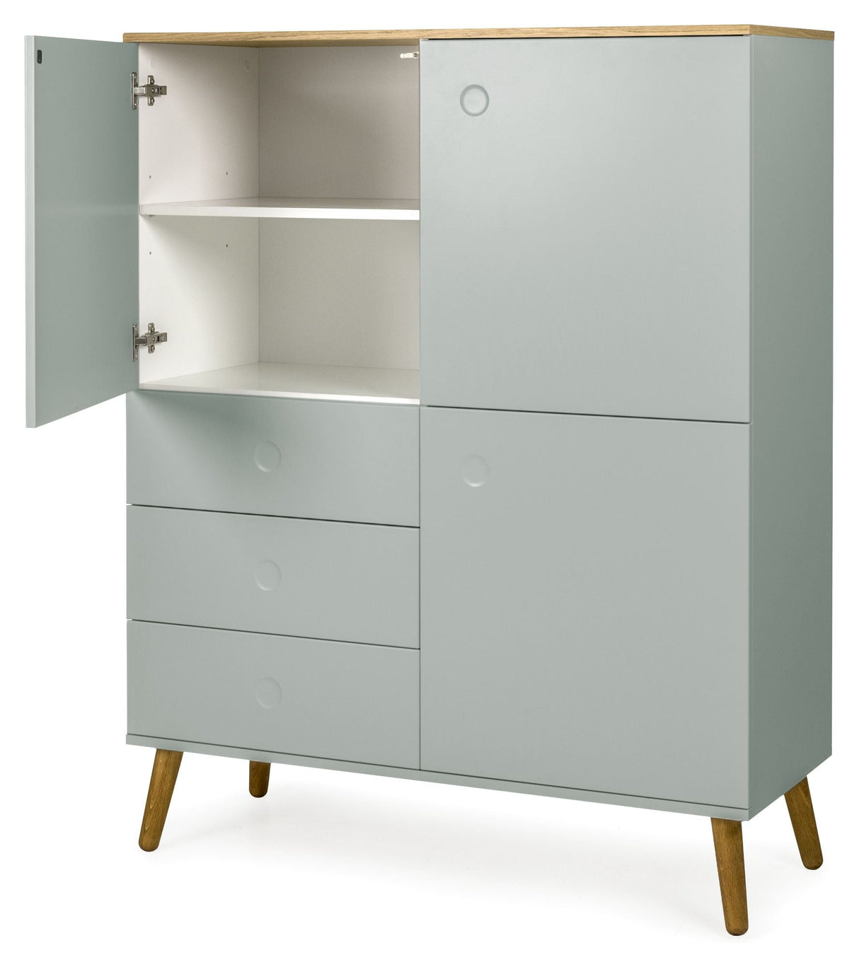 Dot Sideboard 3 Doors+3 -skuffer, eik/salvie