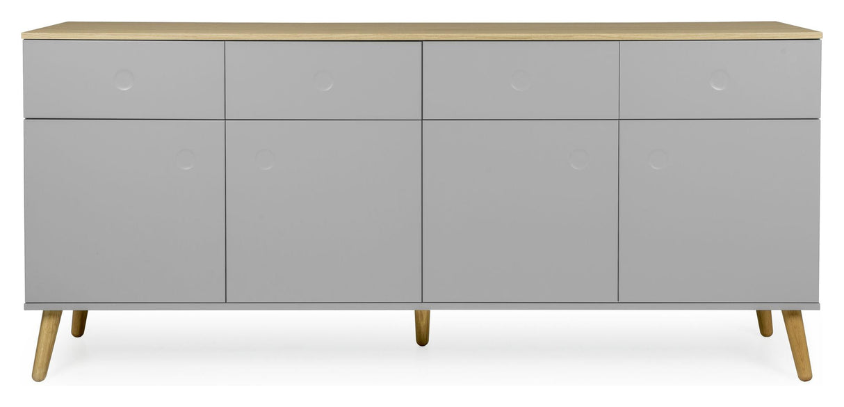 Dot Sideboard 4 Doors+4 -skuffer, eik/grå