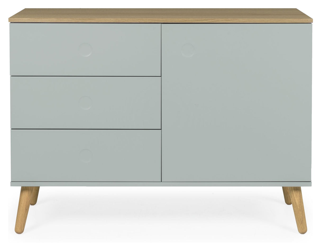 Dot Sideboard 1 Door+3 -skuffer, eik/salvie