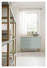 Dot Sideboard 1 Door+3 -skuffer, eik/salvie