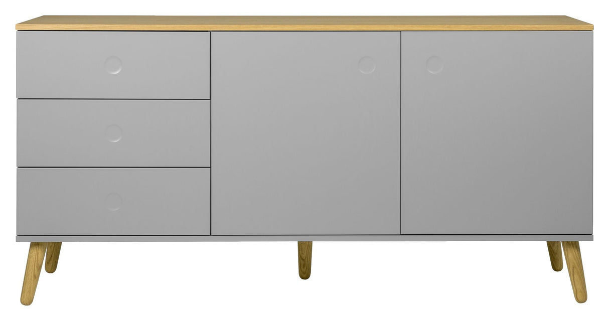 Dot Sideboard 2 Doors+3 -skuffer, eik/grå