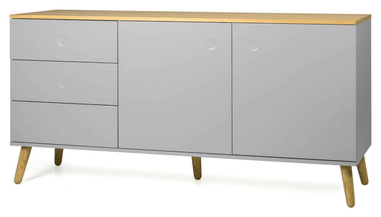 Dot Sideboard 2 Doors+3 -skuffer, eik/grå