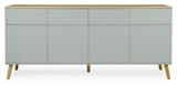 Dot Sideboard 4 Doors+4 -skuffer, eik/salvie