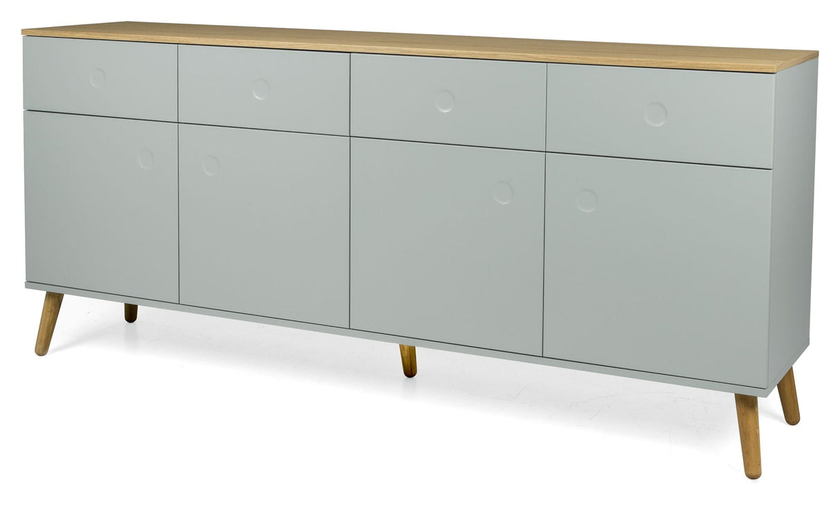 Dot Sideboard 4 Doors+4 -skuffer, eik/salvie