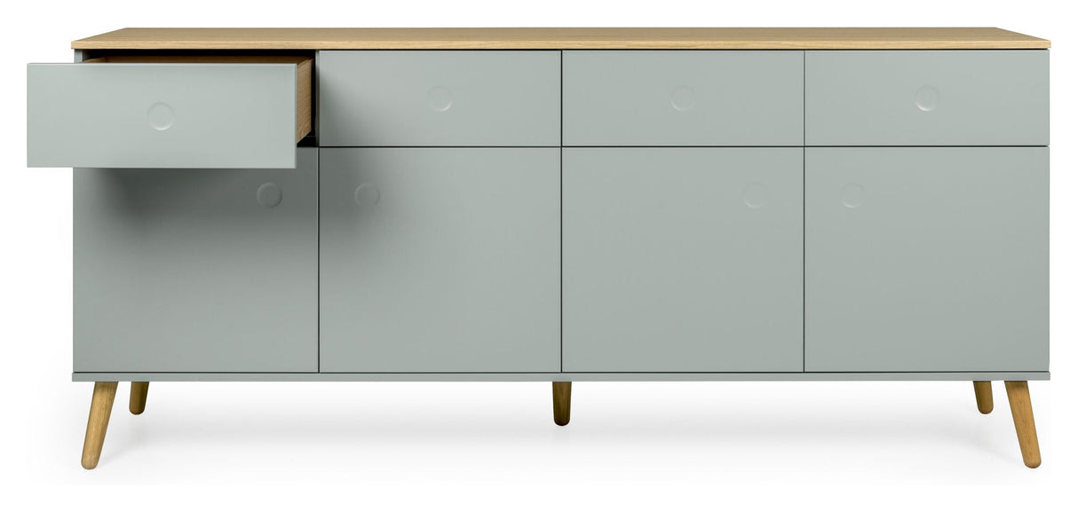 Dot Sideboard 4 Doors+4 -skuffer, eik/salvie