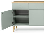 Dot Sideboard 4 Doors+4 -skuffer, eik/salvie