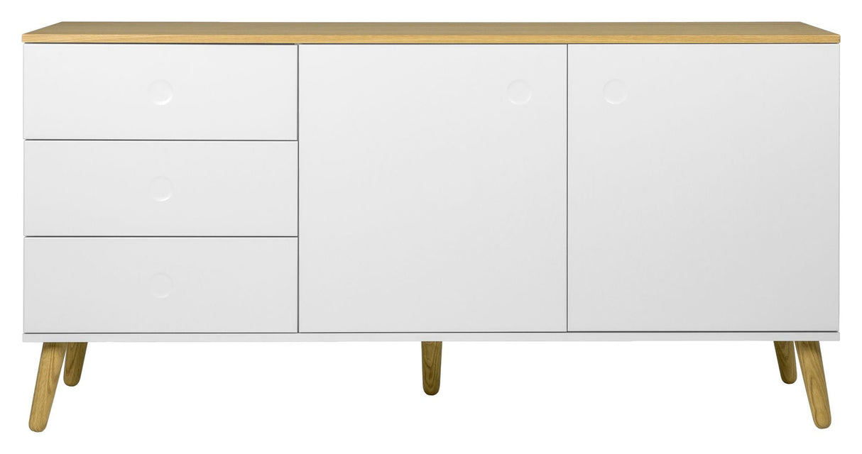 Dot Sideboard 2 Doors+3 -skuffer, eik/hvit