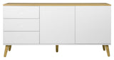 Dot Sideboard 2 Doors+3 -skuffer, eik/hvit