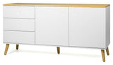 Dot Sideboard 2 Doors+3 -skuffer, eik/hvit