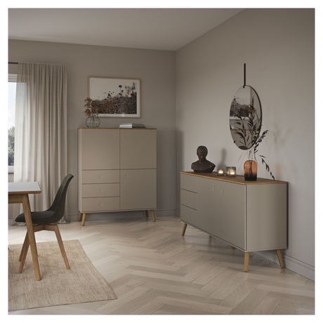 Dot Sideboard 79x162x43 - taupe/eik