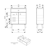 Tenzo - Dot Sotorboard w. skuff hvit, eik