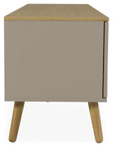 Dot TV Bench - Taupe/Oak