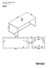 Lipp spisestue 180x90 - aske/svart