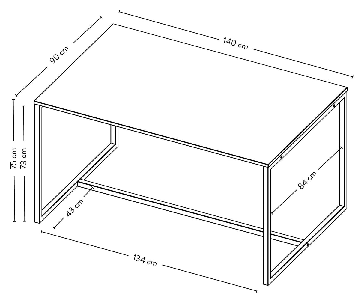 Tenzo - Lipp spisebord, hvitt, 90x140