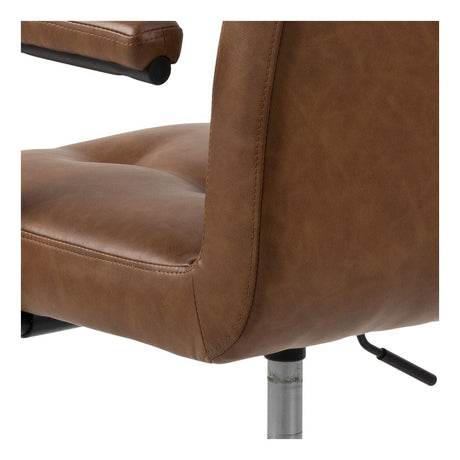 Tibro Office Chair with Armrests, Brown Leatherette