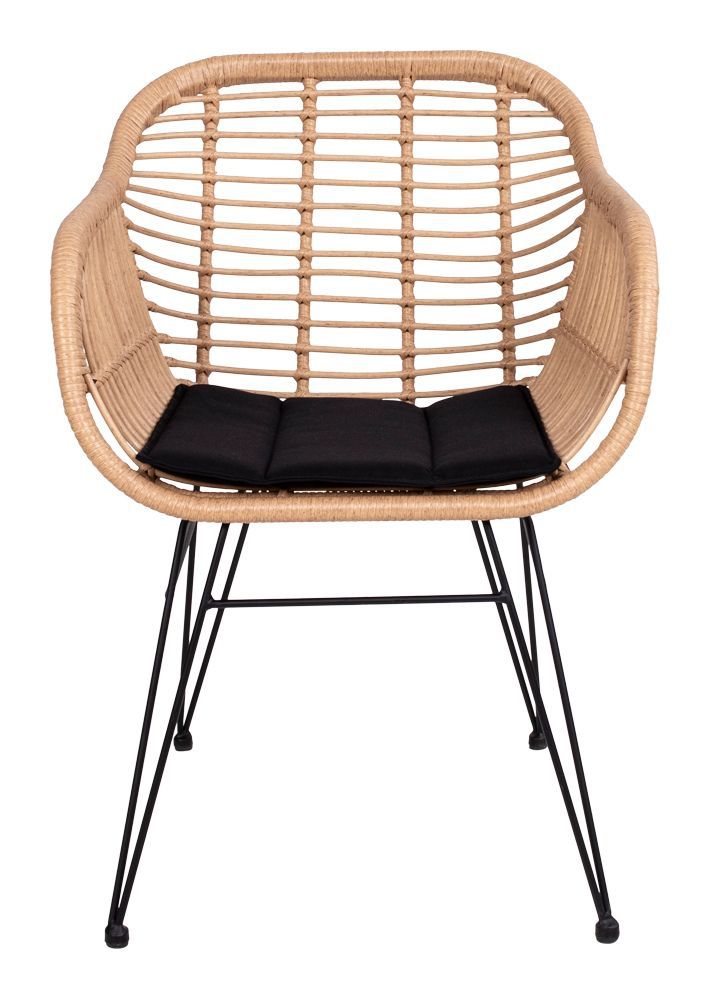 Trieste Garden Chair with Black Cushion, Polyrattan