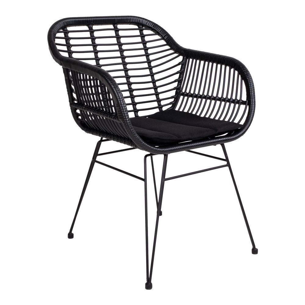 Trieste Garden Chair, Black Polyrattan