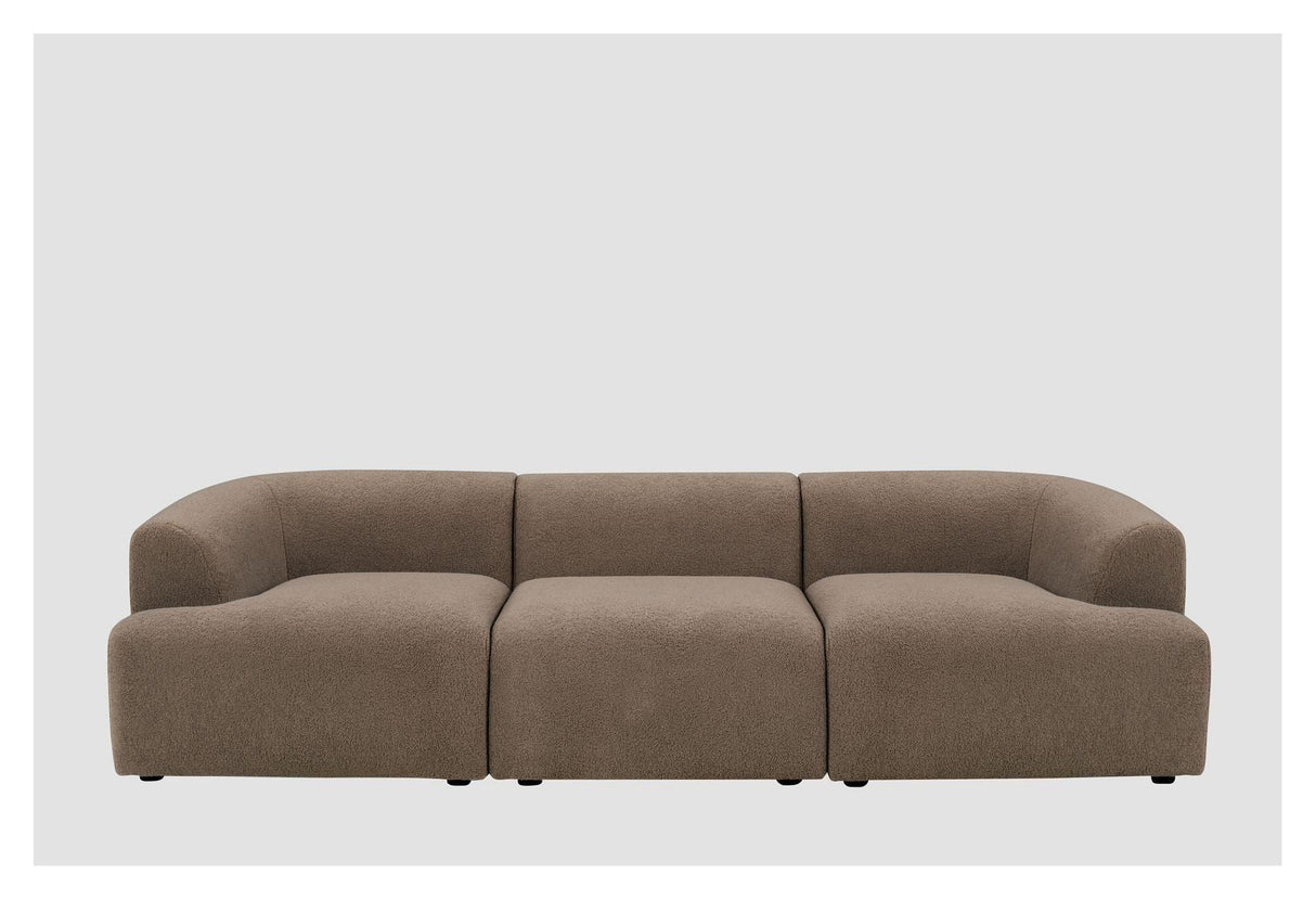 Mindy 3-PERS. Sofa, brun tekstil