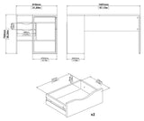 Funksjon pluss skrivebord - lett tre/hvitt