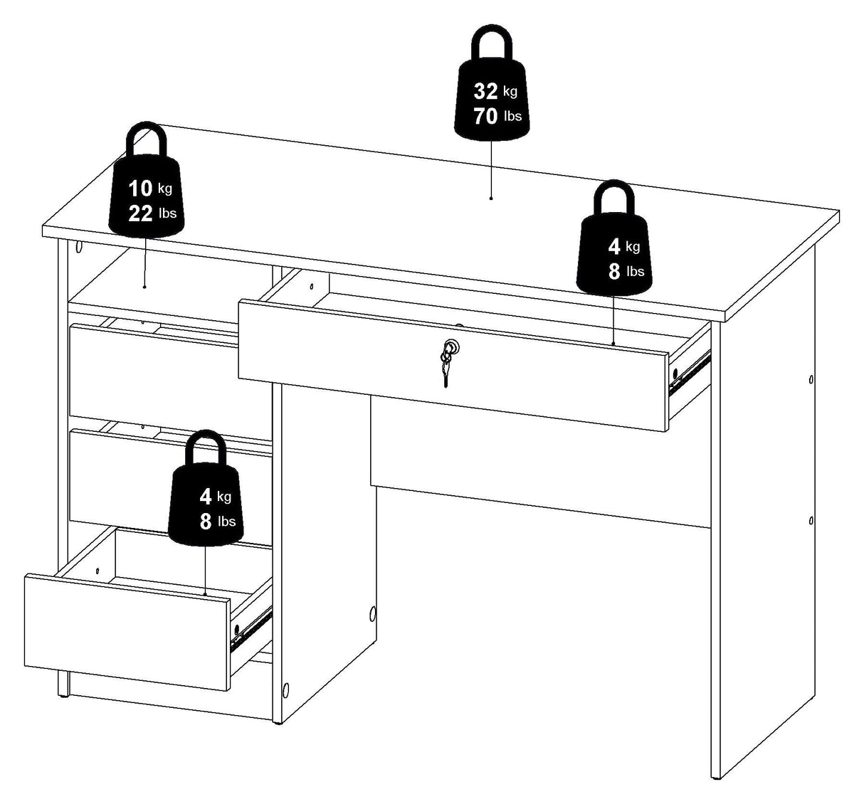 Funksjon pluss skrivebord matt svart