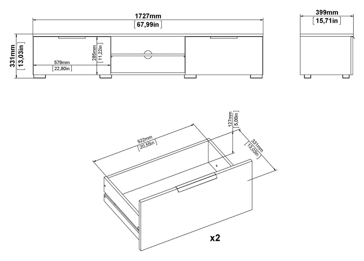 Match TV -bord, Jackson Hickory