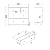 Kan brystet w. 3 skuffer, Jackson Hickory