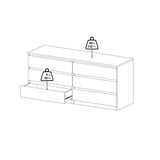 Naia Double Chest m. 6 skuffer, matt sort 