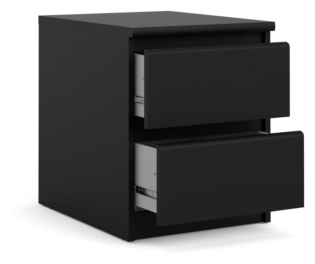 Naia Nightstand 2 -skuffer, Matt Black