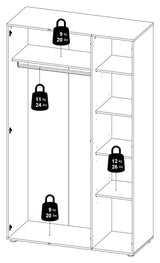 Pepe garderobe w. 3 dører - svart