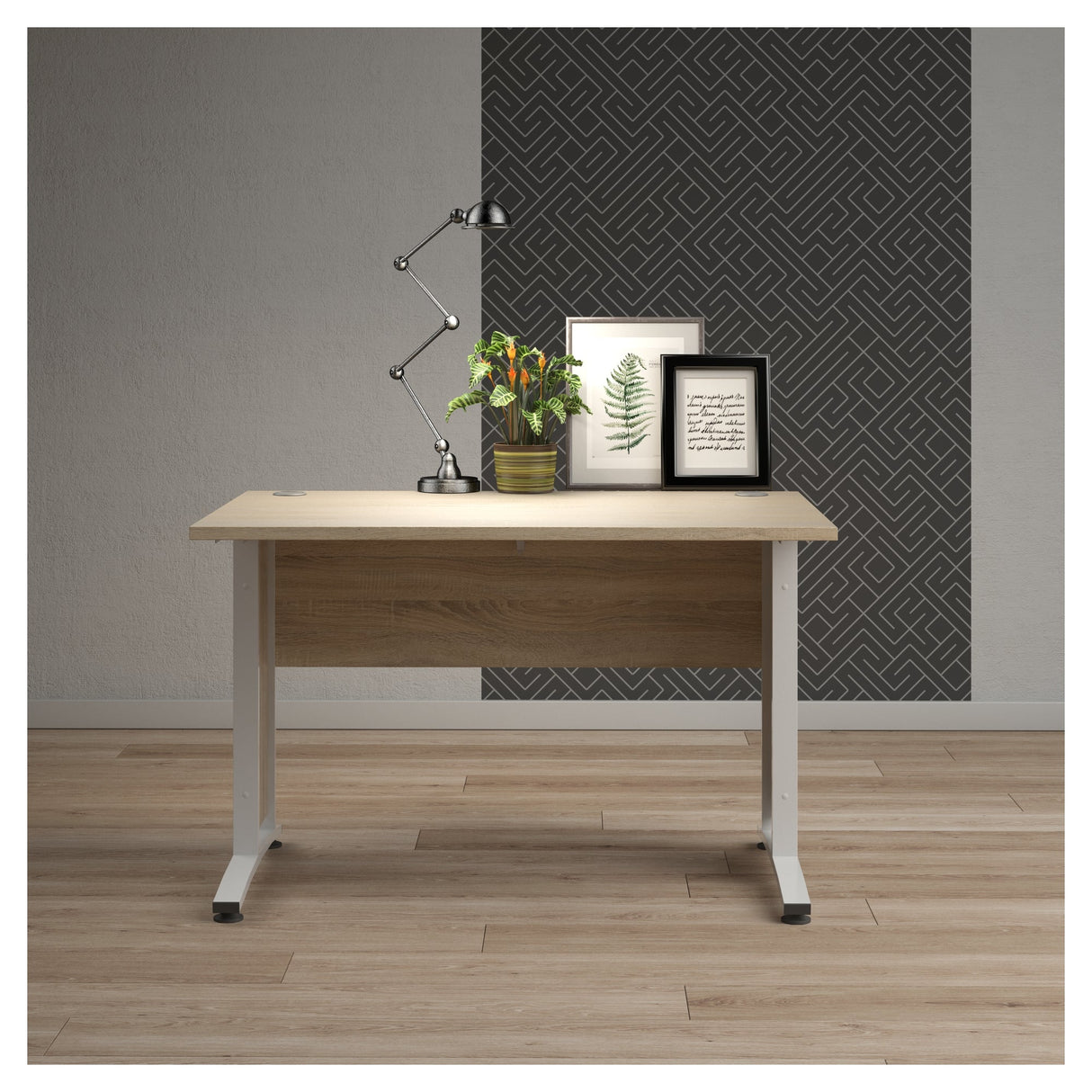 Prima desk - lett tre 120 cm m/hvite ben