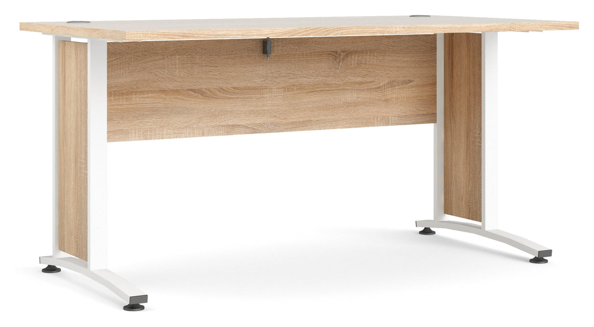 Prima desk - lett tre 150 cm m/hvite ben