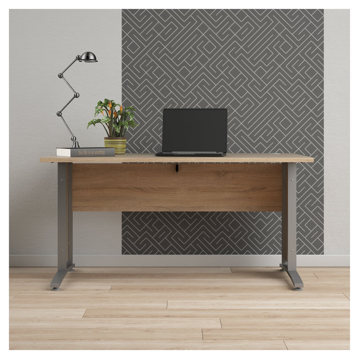 Prima desk - lett tre 150 cm m/metallben