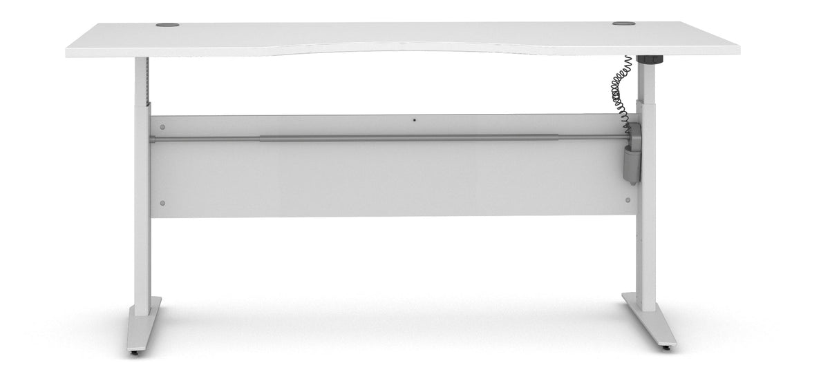 Prima desk med bue, hvit/hvit, 180 cm