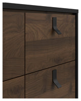 Ry Double Chest of Drawers 6 -skuffer, Matte Black, Walnut Foil, B: 101