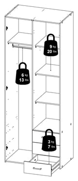 Romgarderobe - hvit høy glans