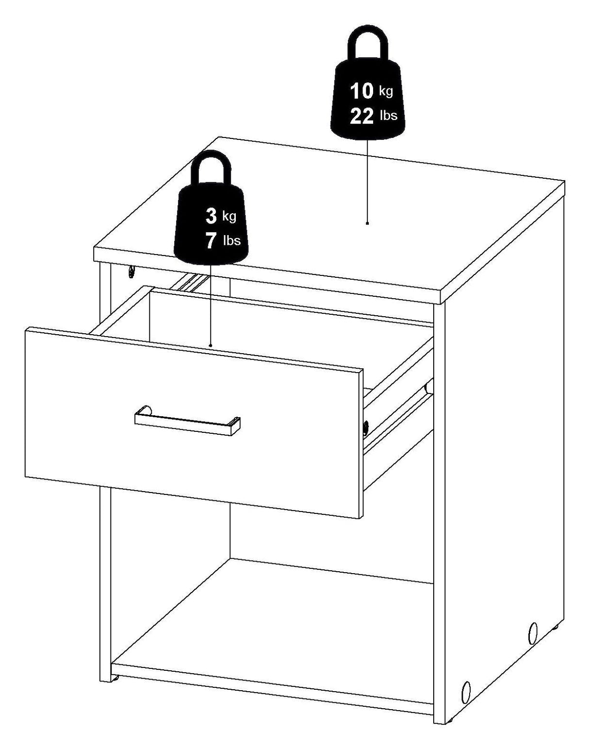 Space nattbord, eik-utseende