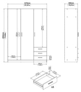 Sprint garderobe 200x147 - hvit