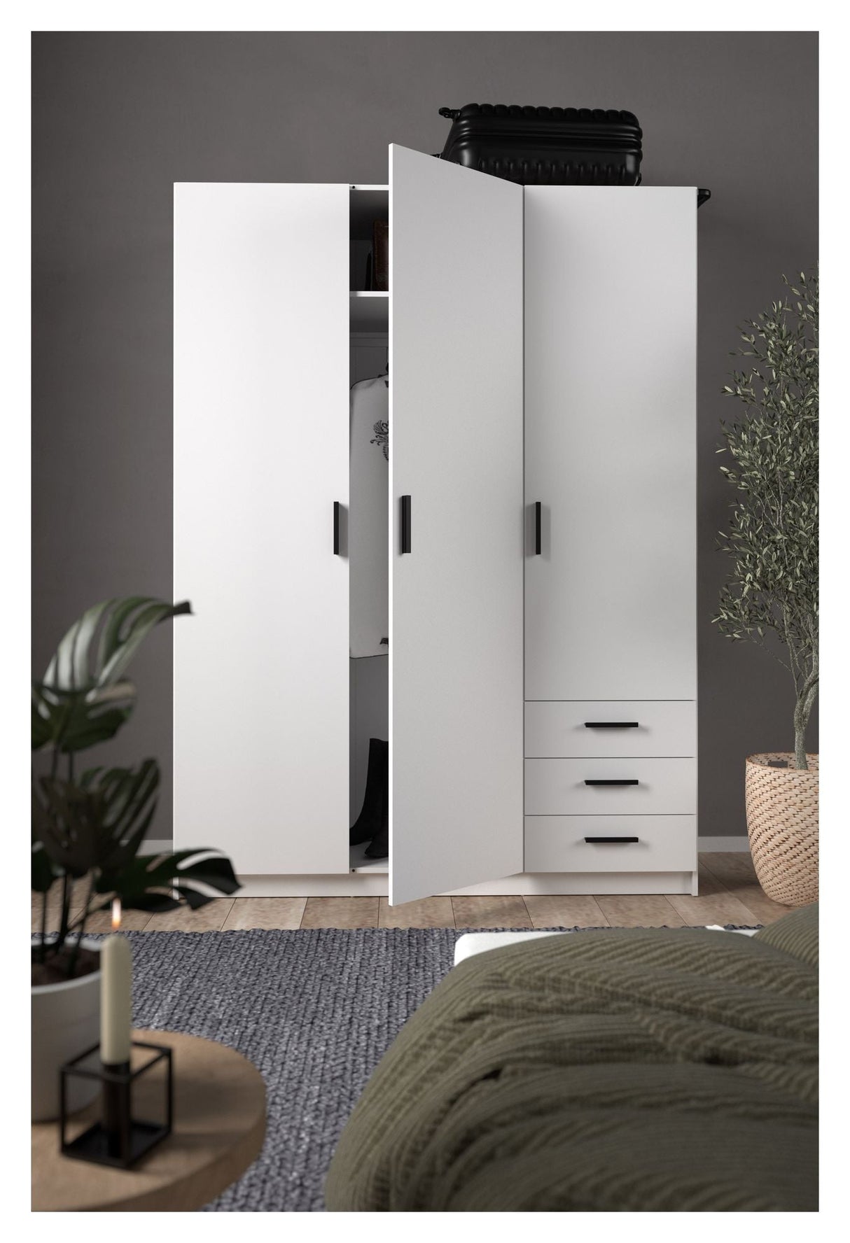 Sprint garderobe 200x147 - hvit