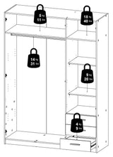 Sprint garderobe 200x147 - hvit