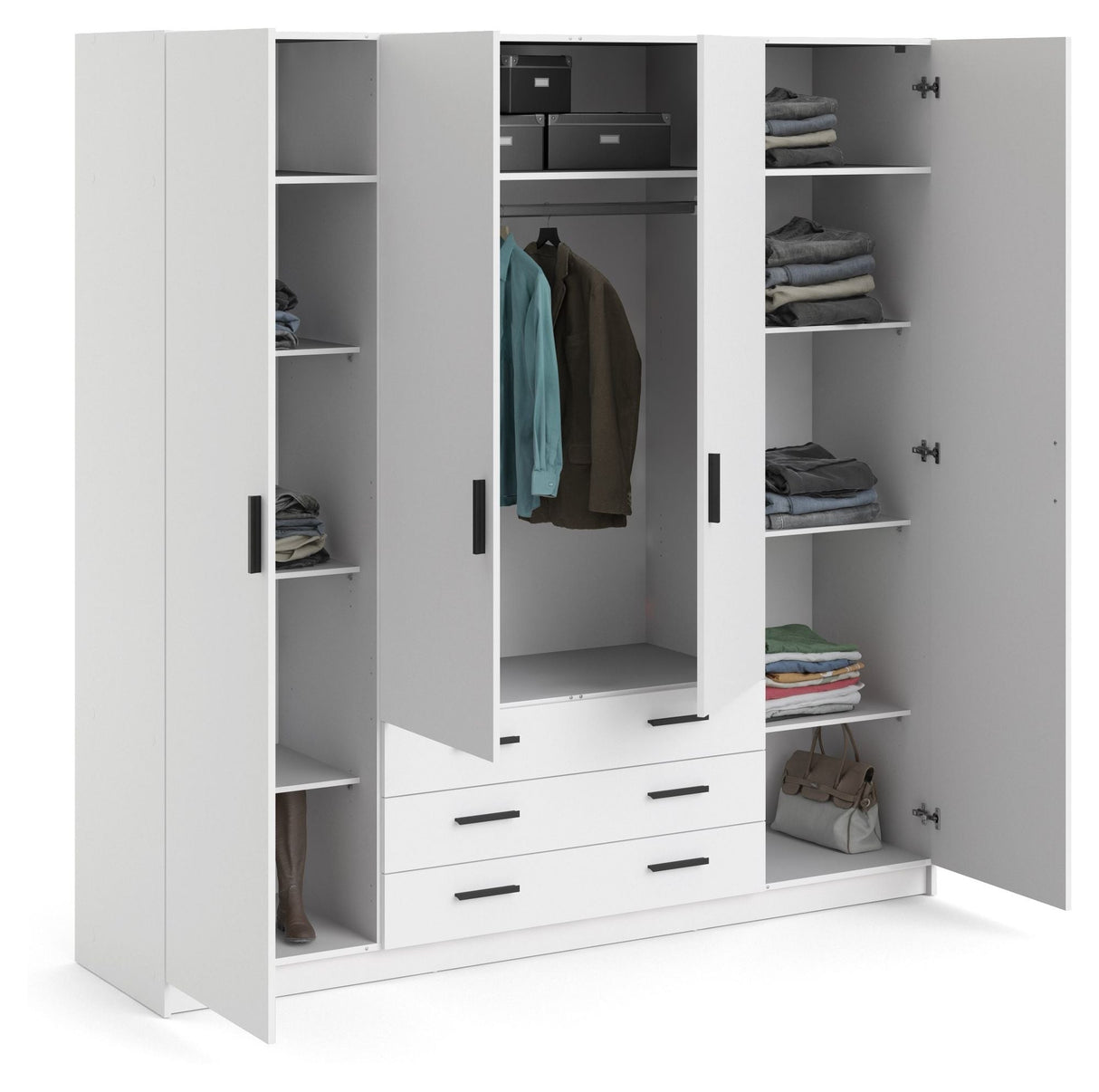 Sprint garderobe 195x200 - hvit