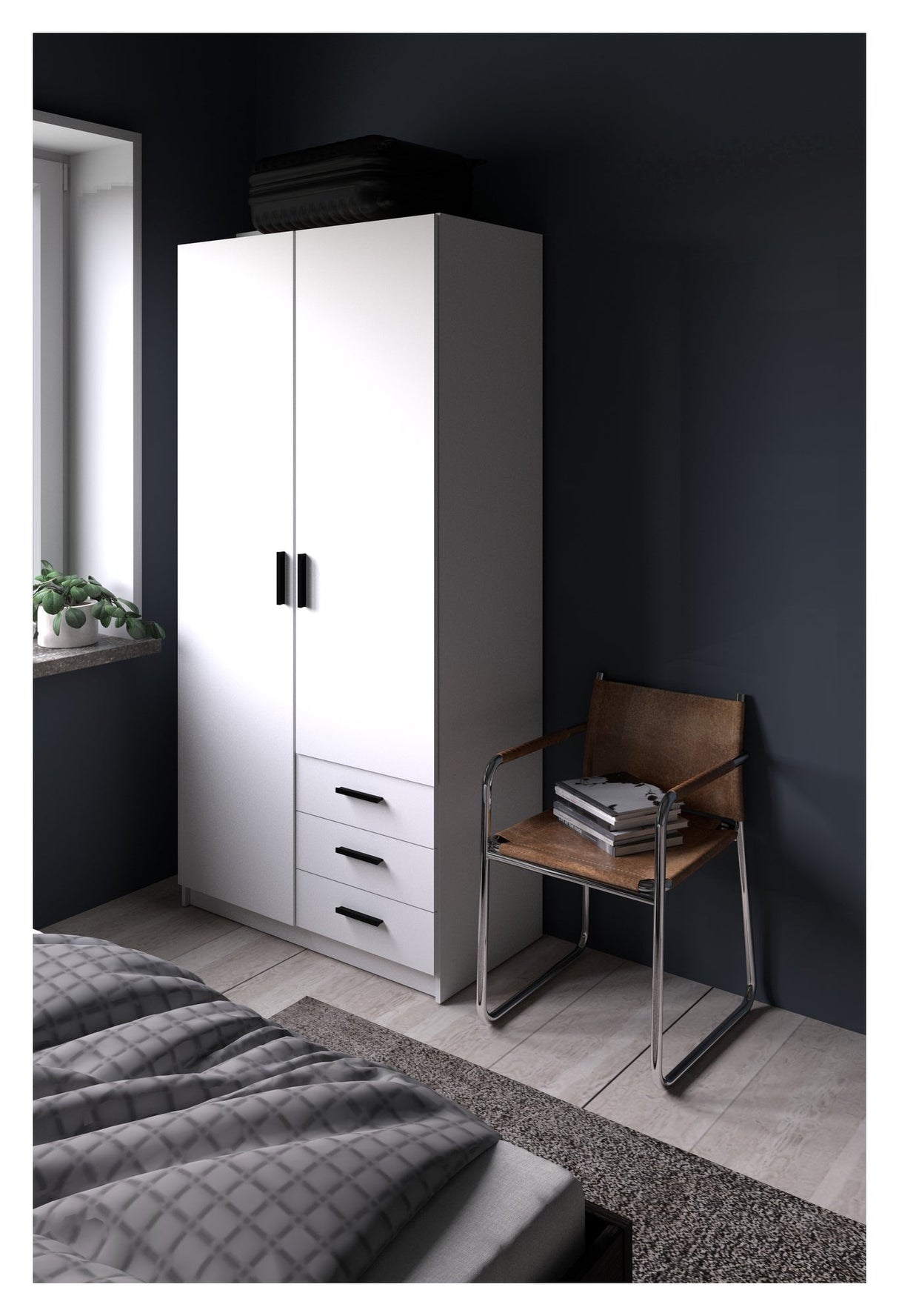 Sprint garderobe 200x98 - hvit