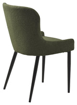 Ontario Dining Chair, Dark Green Bouclé