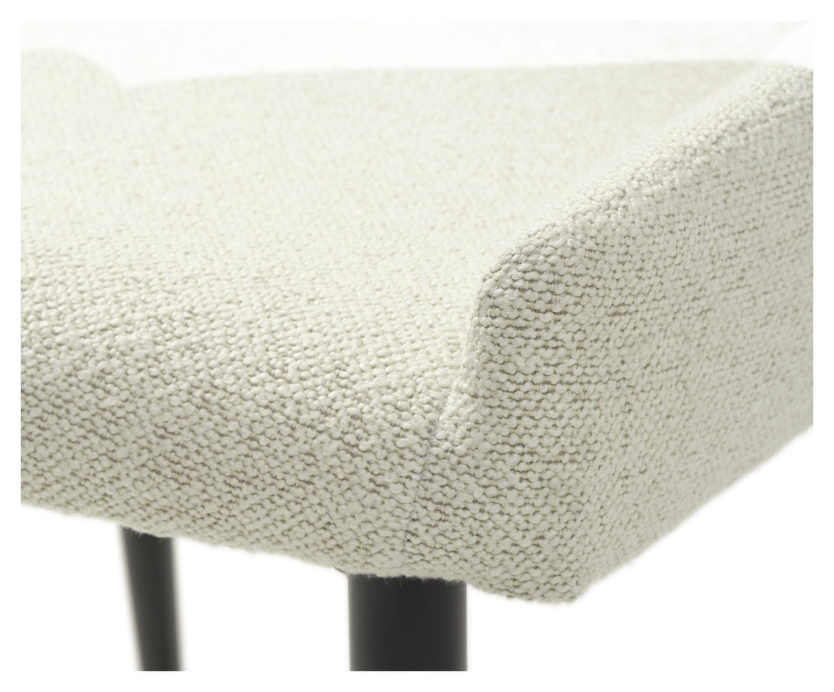 Ontario Dining Chair, Offwhite Bouclé