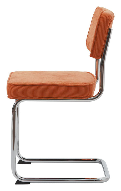 Rupert Dining Chair - Orange Velvet/Chrome