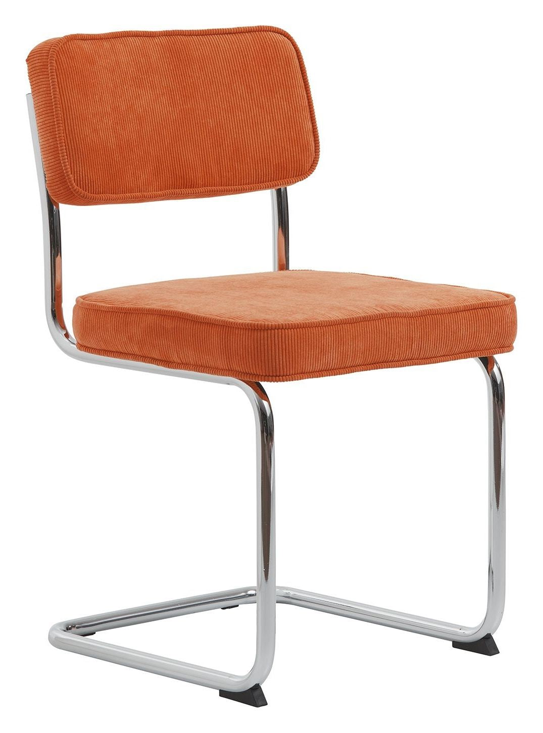 Rupert Dining Chair - Orange Velvet/Chrome